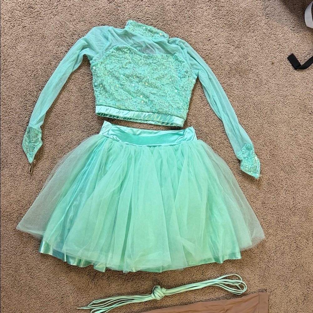 Weissman Shimmering Mint Dance/Skate Costume